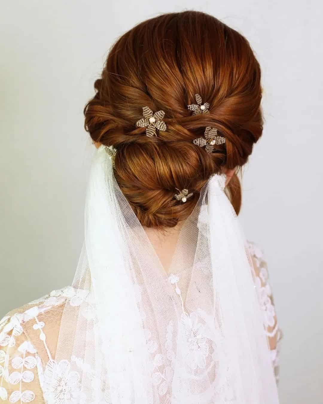 Updo with Veil Placement