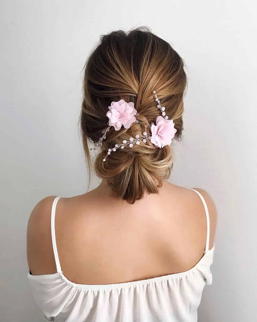 Low Messy Wedding Bun