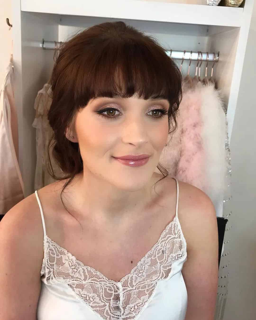 Wedding Hair With Blunt Bangs