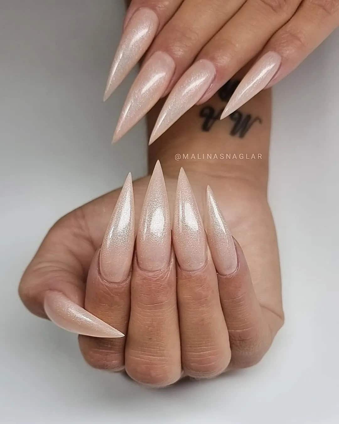 Classy Stiletto Wedding Nails