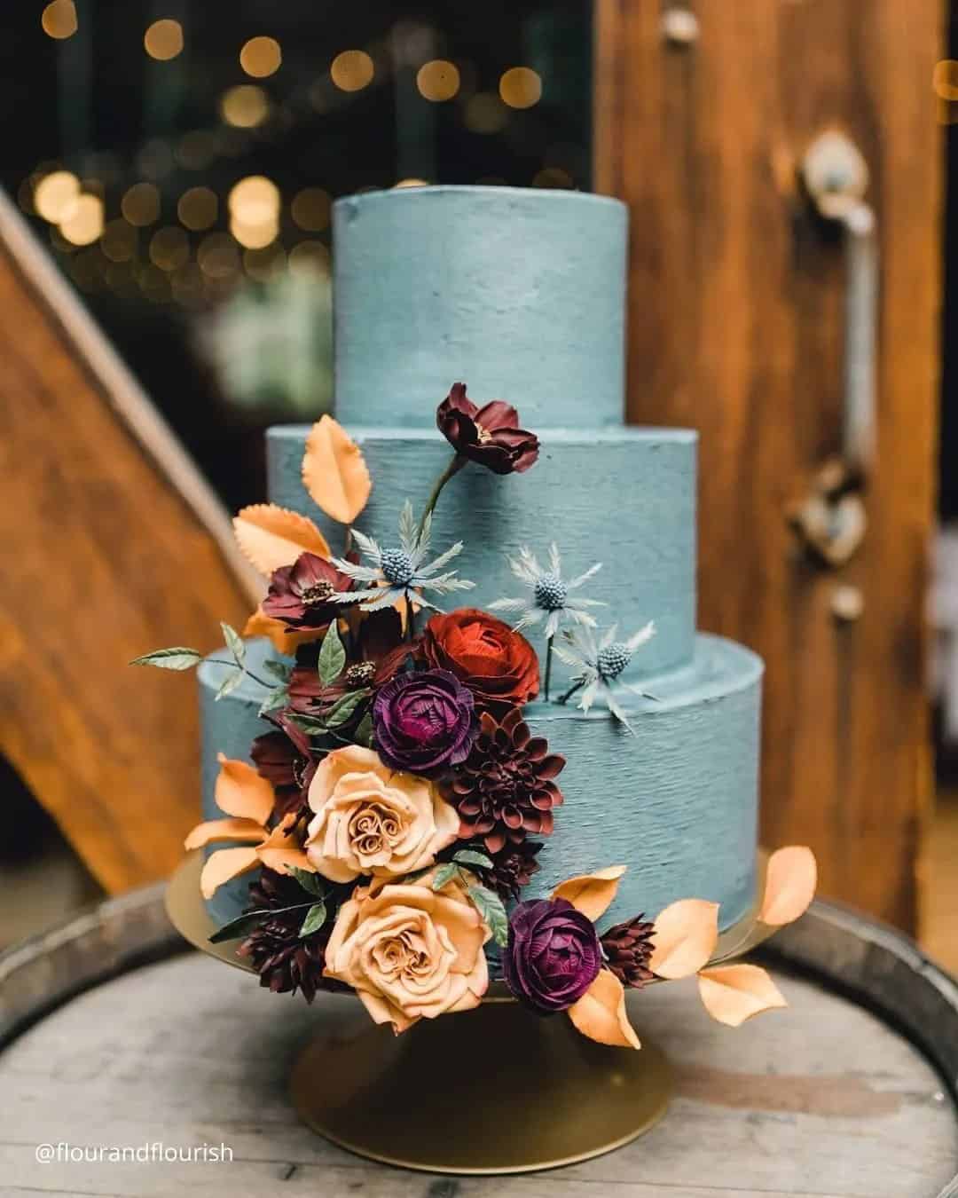 Rust Floral Cake Decorations