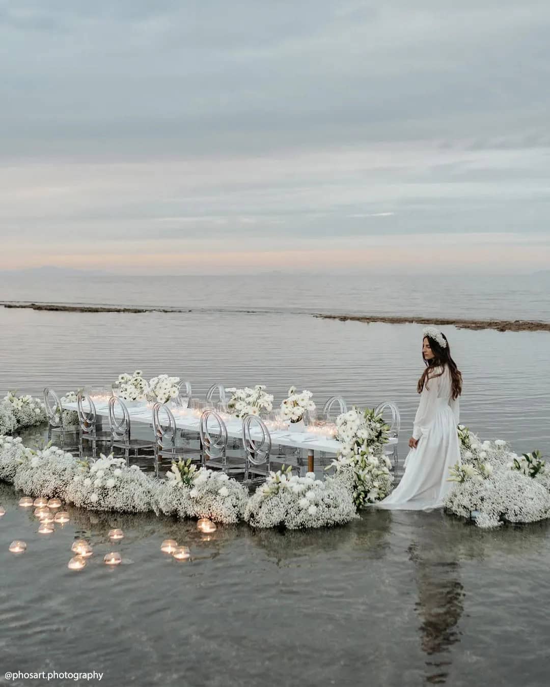 Wedding Dinner Set Up in the Water